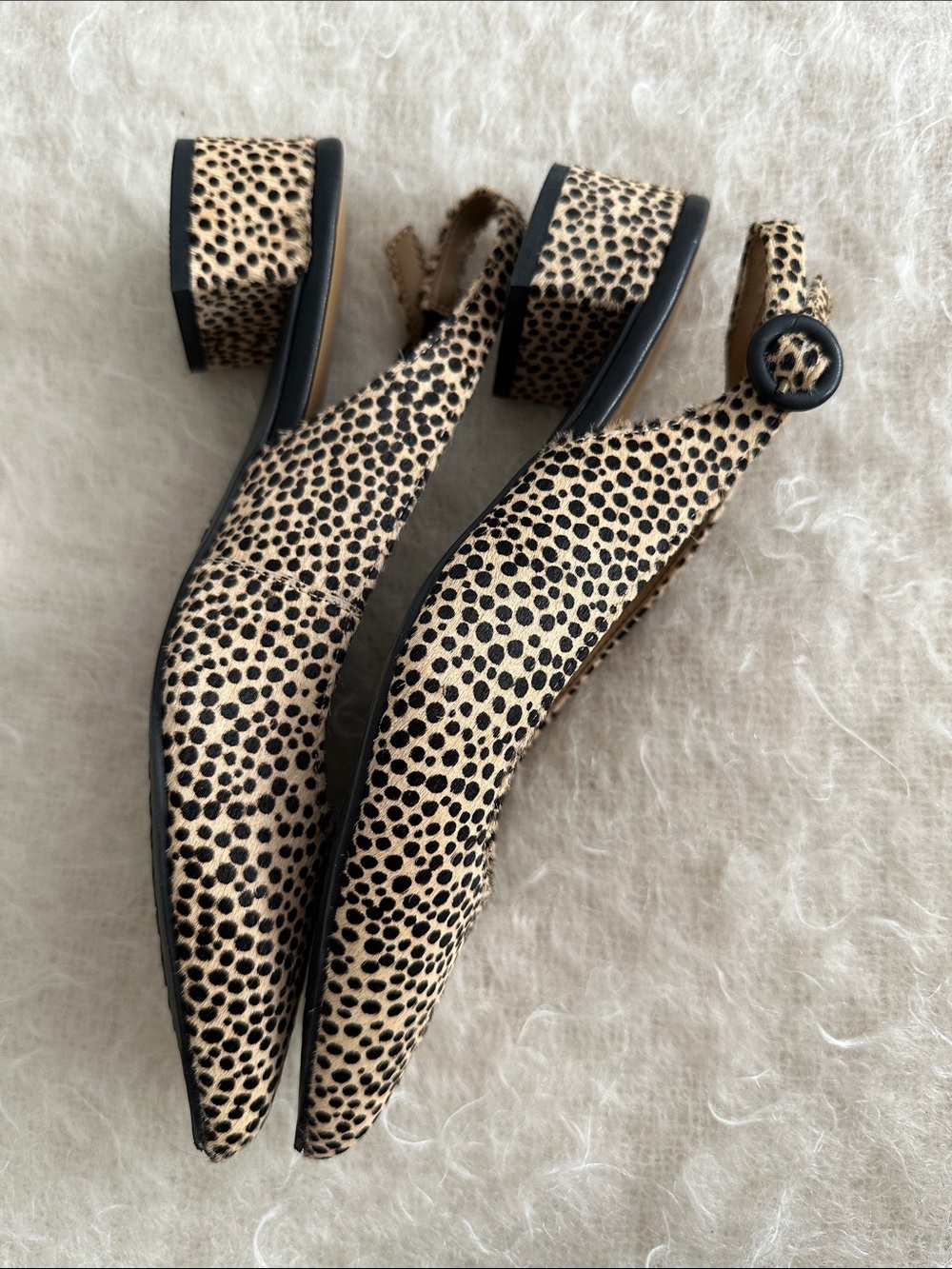 Aerosoles Grand Central Cheetah Print Calf Hair Slingback Heels Size 8 - Picture 5 of 8